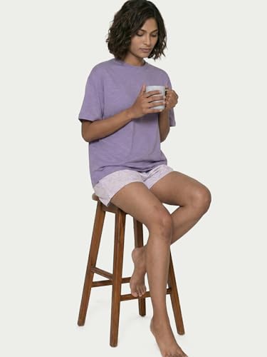 Enamor Oversized Drop Shoulder T-Shirt, 100% Cotton Slub, Oversized Fit - E312 Purple Haze