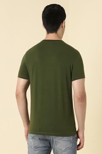 Allen Solly Men's Slim Fit T-Shirt (ALKCASGPJ13798_Olive