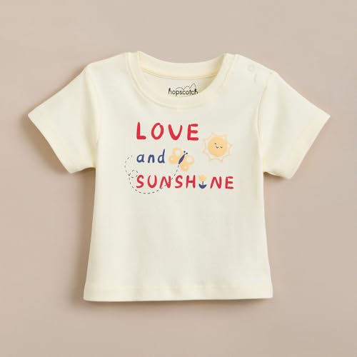 Hopscotch Baby Girls Floral Print Short Sleeves Multicolor Tees For Ages (18-24 Months)