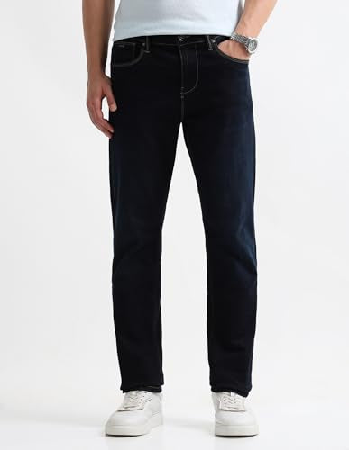 Arrow Newyork Men's Bronx Regular Fit Mid Rise Jeans (ANAKJN2671_Navy_38)