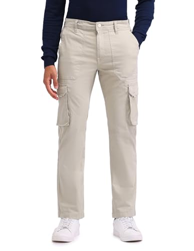 U.S. POLO ASSN. Mens Straight Fit Overdyed Cargos (UDTROO001_Stone_30)