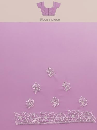 Ada Women's Lucknow Chikankari Handcrafted Faux Georgette Saree With Blouse A129584 Mauve