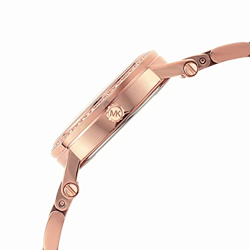 Michael Kors Norie Analog White Dial Gold Band Women's Stainless Steel Watch-MK3558