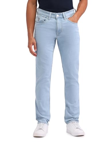 U.S. Polo Assn. Denim Co. Men's Brandon Slim Tapered Fit Blue Jeans (UDJEN1252_Light Wash_36)