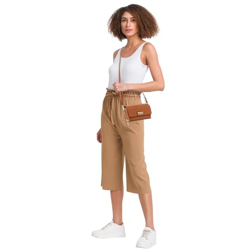 KENNETH COLE Women and Girls Stylish & Trendy Broxa Flap Over Sling Bag | Purse Handbag - Kcsl3001, Brown