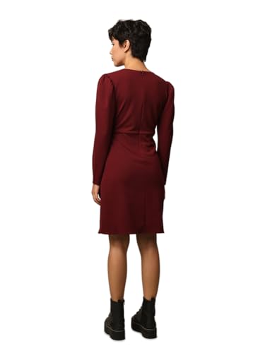 ONLY Women's Regular Fit Maroon Dress