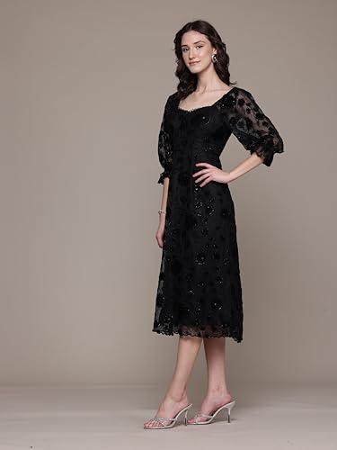 Label RITU KUMAR Black Molly Midi Dress