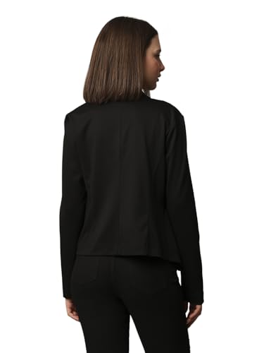 ONLY Women Solid Tailored Fit Casual Black Blazer