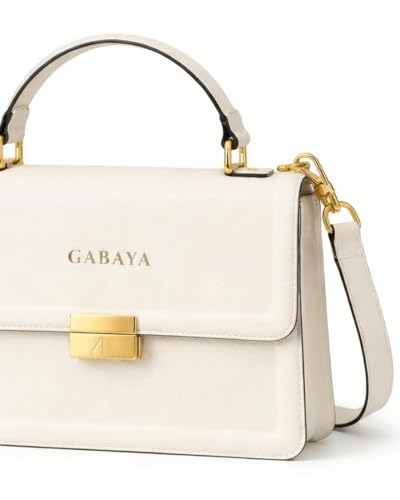 GABAYA Luméra Bio Vegan Leather Mini Clutch Bag for Women | Structured Top Handle Handbag with Flap Lock | Elegant Minimalist Crossbody Purse | Premium Designer Evening Ba