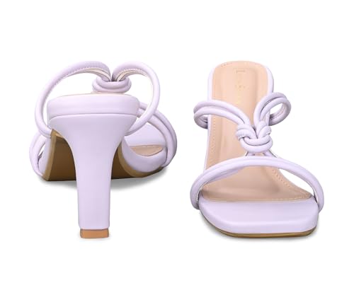 LOUIS STITCH Women’s Slip-On Pointed Heel Sandals | Open Toe Purple Stylish Stiletto Heel Sandal for Ladies, Fashionable Sandal | LSOF-LDPH-CKPR | UK-6