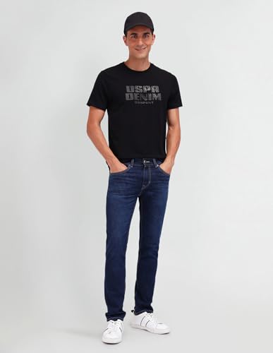 U.S. POLO ASSN. DENIM CO. Men's Semi Fit Shirt (UDTSH2686 Black