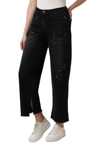 Allen Solly Women Black Regular Fit Dark Wash Jeans