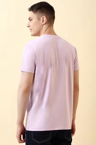 Men Lilac Graphic Print Crew Neck T-Shirt