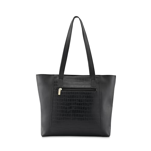 Fastrack Textured Structured Tote Bag for Women, Girls and Ladies | Laptop Bag with Zipper Closure |Bag for Office & Daily Use