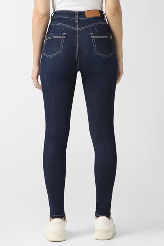 Women Navy Mid Wash Jeans