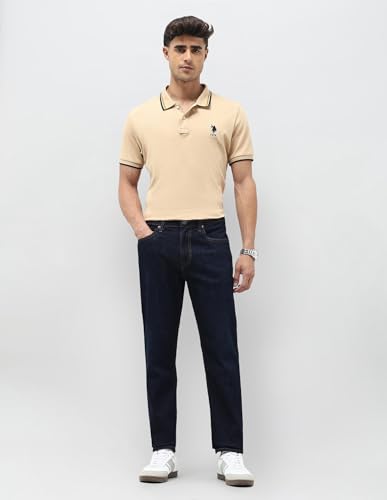 U.S. Polo Assn. Denim Co. Men's Cole Comfort Cropped Fit Blue Jeans (UDJEN1910_Blue_40)