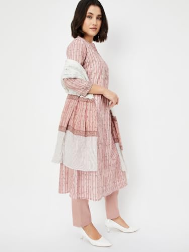 Max Women's Cotton Blend Kurta Set (CTKSTARA0016_RED