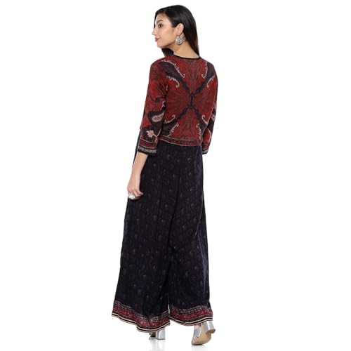BIBA Women's Black Rayon Straight Kurta_34