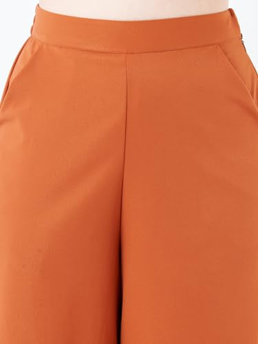 Zink London Women's Brown Solid Regular Trouser