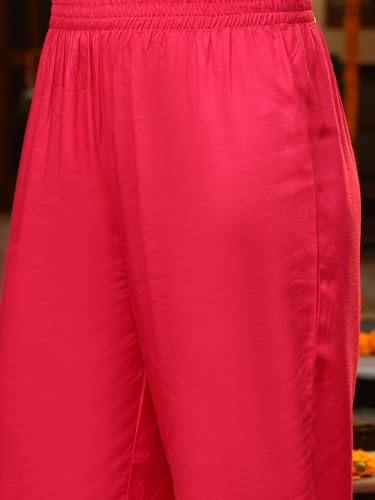 Stylum Women's Floral Printed Rayon Straight Kurta Pant Dupatta Set