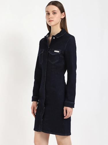 Cotton Spread Collar Denim Dress