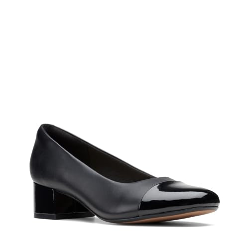 Clarks Women's Marilyn Sara Pump, Black Leather/Synthetic Combi, 11W