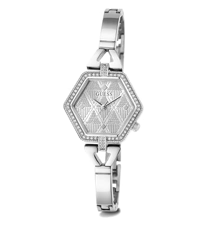 GUESS Gb Audrey Women Silver Tone Tonneau Dial Analog Watch - GW0680L1