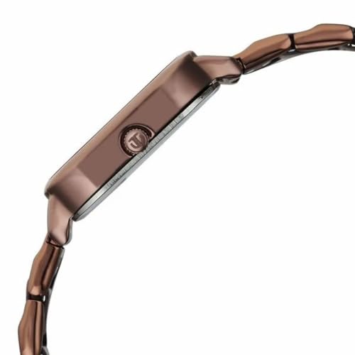 Titan Plain 3 Hands Work Wear Brown Round Dial Rose Gold Plating Stainless Steel Strap Womens Watch - 2786QM01