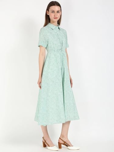 Cotton Spread Collar A-Line Dress