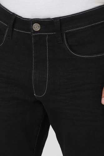 Men Black Dark Wash Jeans