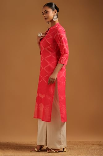 Soch Womens Pink Pure Cotton Geometric Kurta
