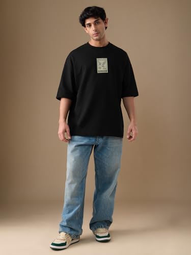 The Souled Store Freedom: Legacy Men and Boys Short Sleeves Round Neck Graphic Printed Heavy Gauge Fabric Cotton Streetwear Cotton Oversized T-Shirt