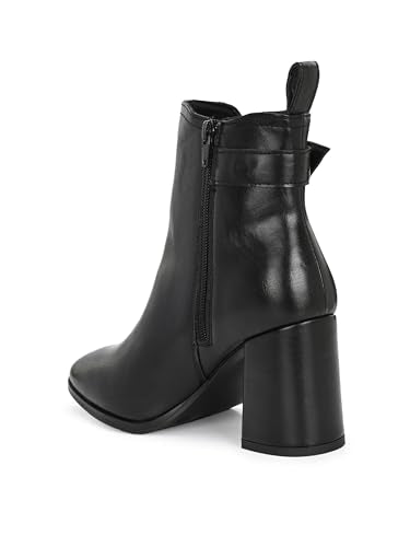 Delize Womens Black Ankle High Heel Boots 67830-40