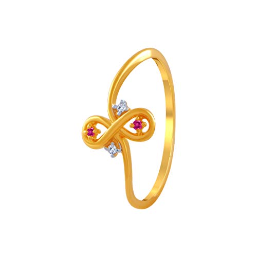 P.C. Chandra Jewellers 14k (585) Yellow Gold and American Diamond Ring for Women