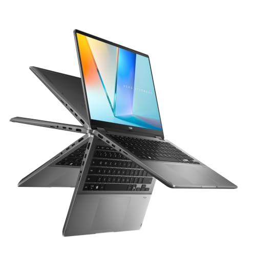 ASUS Vivobook 14 Flip (2026),Intel Core Ultra 7 256V,Intel Arc iGPU,16GB RAM,512GB SSD,OLED,14"(35.5 cm),Windows 11,M365 Basic(1Y),Office 2024,Matte Gray,1.57 Kg,TP3407SA-SG184WS,Thin & Light Laptop