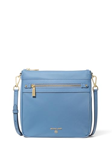 Michael Kors womens Jet Set Large North South Crossbody, Gold-tone Hardware/Milano Nylon/French Blue, One Size, Jet Set Charm Large Crossbody Bag