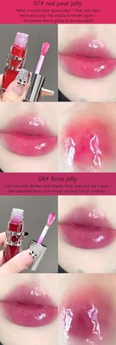 Cappuvini Moist Shiny And Rich Lip Gloss | Hydrating Lip Care for Smooth, Dewy Lips | High-Shine Lightweight Liquid | Nude Pink Coffee Red Wine Rose Jelly Shades | Glossy Finish Lipstick for Women Girls Teens Gen Z Beauty Makeup Aesthetic | Cute Adorable