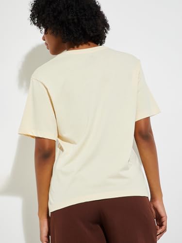 Max URB_N Women Printed Relaxed Fit T-Shirt (Off White_XS)