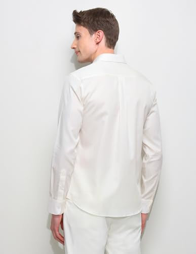 U.S.Polo Association Men's Solid Regular Fit Shirt (USSHTP1246_Ivory_39)