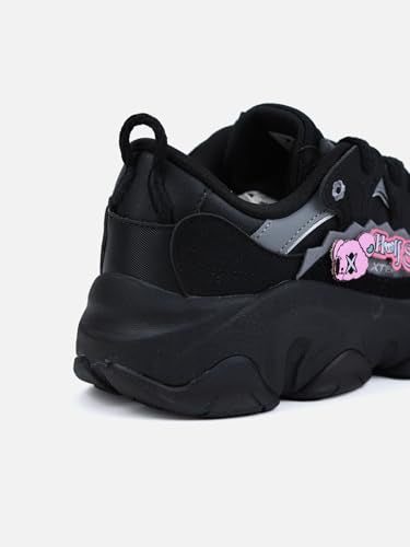 XTEP Black & Grey Colourblocked Retro Casual Shoes for Women -Euro 35