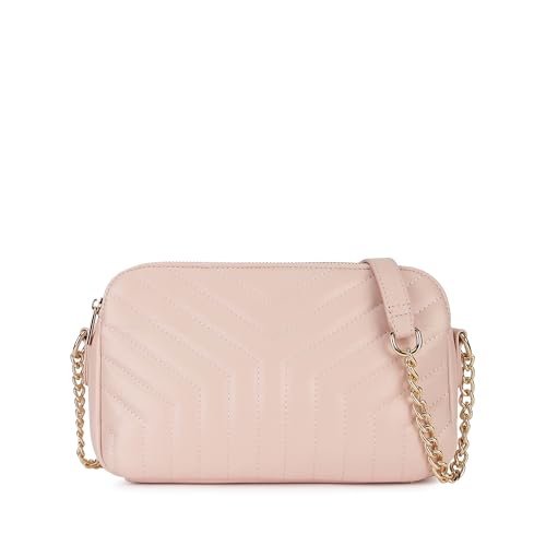 Fastrack Pastel Quilt Sling Bag for Women | Lightweight Quilted Crossbody with 3 Zippered Compartments, Detachable Strap and Soft-Tone Hardware | Stylish Everyday Sling for Casual Outings and College