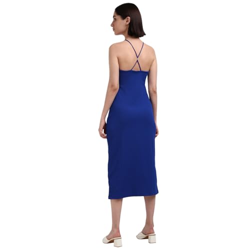 Calvin Klein Department2158 Polyester Bodycon Mid-Calf Length Dress (J20J223514C86_Sapphire Blue_S)