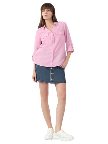 VERO MODA Women's Regular Fit Pink Shirt