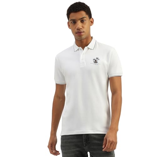 UNITED COLORS OF BENETTON Regular Fit Polo Neck Solid T-Shirt (Size: XL)-25P3059J3340I101 Blue