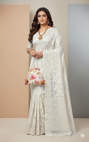 DUCHESS Women's Embroidered Polti Bag with Pearl Handle and Tassel - Bridal Ethnic Traditional Casual Purse/Clutch/Handbag, (21 L X 2 W X 23 H C, Multi)