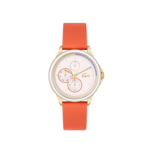 Lacoste Skyhook Qtz Multifunction Pink Round Dial Women's Watch|Leather Material|Multi Color Band - 2001338