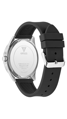 GUESS Men's Analogue Quartz Watch with Silicone Strap GW0894G1, Black, strap