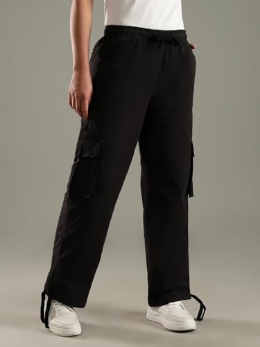 Tommy Hilfiger Relaxed Fit Solid Mid Rise Cargo Black
