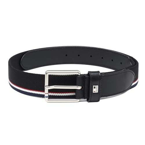 U.S. Polo Assn. Men Navy Textured Striped Print Belt