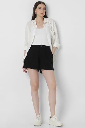 Van Heusen Women's Bermuda Shorts (VWSRURGPX70388_Black